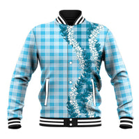Blue Hawaii Palaka Baseball Jacket Hawaiian Honohono Lei LT05 Unisex Blue - Polynesian Pride