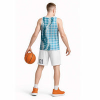 Blue Hawaii Palaka Basketball Jersey Hawaiian Honohono Lei LT05 - Polynesian Pride