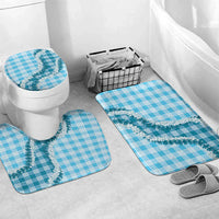 Blue Hawaii Palaka Bathroom Set Hawaiian Honohono Lei LT05 Mat Set Only (3 pcs) One Size Blue - Polynesian Pride