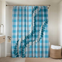 Blue Hawaii Palaka Bathroom Set Hawaiian Honohono Lei LT05 Shower Curtain Only Blue - Polynesian Pride