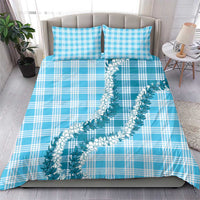 Blue Hawaii Palaka Bedding Set Hawaiian Honohono Lei LT05 - Polynesian Pride