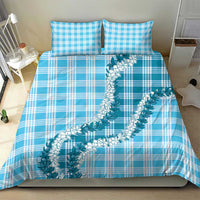 Blue Hawaii Palaka Bedding Set Hawaiian Honohono Lei LT05 - Polynesian Pride