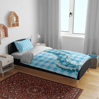 Blue Hawaii Palaka Bedding Set Hawaiian Honohono Lei LT05 - Polynesian Pride