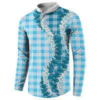 Blue Hawaii Palaka Button Sweatshirt Hawaiian Honohono Lei LT05 - Polynesian Pride