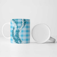 Blue Hawaii Palaka Ceramic Mug Hawaiian Honohono Lei LT05 - Polynesian Pride