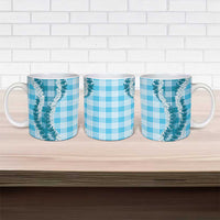 Blue Hawaii Palaka Ceramic Mug Hawaiian Honohono Lei LT05 - Polynesian Pride