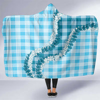 Blue Hawaii Palaka Hooded Blanket Hawaiian Honohono Lei LT05 One Size Blue - Polynesian Pride
