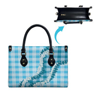 Blue Hawaii Palaka Leather Bag Hawaiian Honohono Lei LT05 - Polynesian Pride
