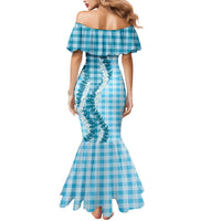 Blue Hawaii Palaka Mermaid Dress Hawaiian Honohono Lei LT05 - Polynesian Pride
