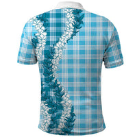 Blue Hawaii Palaka Polo Shirt Hawaiian Honohono Lei LT05 - Polynesian Pride