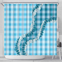 Blue Hawaii Palaka Shower Curtain Hawaiian Honohono Lei LT05 - Polynesian Pride