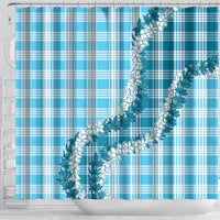 Blue Hawaii Palaka Shower Curtain Hawaiian Honohono Lei LT05 - Polynesian Pride