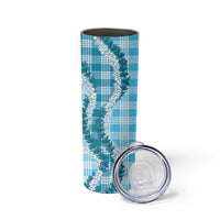 Blue Hawaii Palaka Skinny Tumbler Hawaiian Honohono Lei LT05 - Polynesian Pride