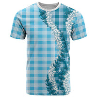 Blue Hawaii Palaka T Shirt Hawaiian Honohono Lei LT05 Blue - Polynesian Pride