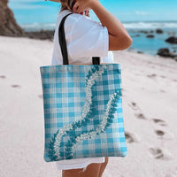Blue Hawaii Palaka Tote Bag Hawaiian Honohono Lei LT05 - Polynesian Pride