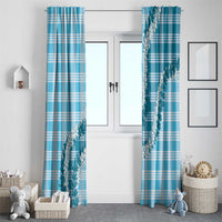 Blue Hawaii Palaka Window Curtain Hawaiian Honohono Lei LT05 - Polynesian Pride