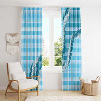 Blue Hawaii Palaka Window Curtain Hawaiian Honohono Lei LT05 - Polynesian Pride