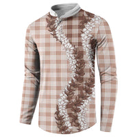 Beige Hawaii Palaka Button Sweatshirt Hawaiian Honohono Lei LT05 - Polynesian Pride