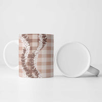 Beige Hawaii Palaka Ceramic Mug Hawaiian Honohono Lei LT05 - Polynesian Pride