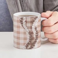 Beige Hawaii Palaka Ceramic Mug Hawaiian Honohono Lei LT05 - Polynesian Pride