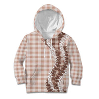 Beige Hawaii Palaka Kid Hoodie Hawaiian Honohono Lei LT05 Hoodie Beige - Polynesian Pride