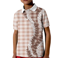 Beige Hawaii Palaka Kid Polo Shirt Hawaiian Honohono Lei LT05 Kid Beige - Polynesian Pride