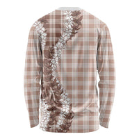 Beige Hawaii Palaka Long Sleeve Shirt Hawaiian Honohono Lei LT05 - Polynesian Pride