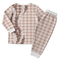 Beige Hawaii Palaka Pajama Set Hawaiian Honohono Lei LT05 - Polynesian Pride