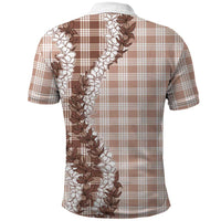 Beige Hawaii Palaka Polo Shirt Hawaiian Honohono Lei LT05 - Polynesian Pride