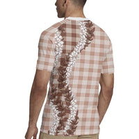 Beige Hawaii Palaka Rugby Jersey Hawaiian Honohono Lei LT05 - Polynesian Pride