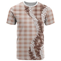 Beige Hawaii Palaka T Shirt Hawaiian Honohono Lei LT05 Beige - Polynesian Pride