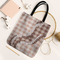 Beige Hawaii Palaka Tote Bag Hawaiian Honohono Lei LT05 Black Strap One Size Beige - Polynesian Pride
