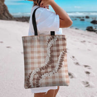 Beige Hawaii Palaka Tote Bag Hawaiian Honohono Lei LT05 - Polynesian Pride