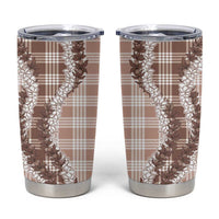 Beige Hawaii Palaka Tumbler Cup Hawaiian Honohono Lei LT05 Beige - Polynesian Pride
