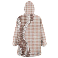 Beige Hawaii Palaka Wearable Blanket Hoodie Hawaiian Honohono Lei LT05 - Polynesian Pride