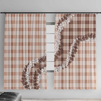 Beige Hawaii Palaka Window Curtain Hawaiian Honohono Lei LT05 With Hooks Beige - Polynesian Pride
