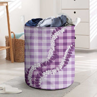 Violet Hawaii Palaka Laundry Basket Hawaiian Honohono Lei LT05 Violet - Polynesian Pride