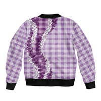 Violet Hawaii Palaka Bomber Jacket Hawaiian Honohono Lei LT05 - Polynesian Pride