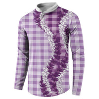 Violet Hawaii Palaka Button Sweatshirt Hawaiian Honohono Lei LT05 - Polynesian Pride