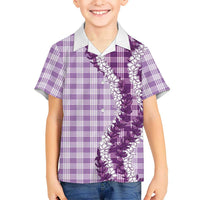 Violet Hawaii Palaka Kid Hawaiian Shirt Hawaiian Honohono Lei LT05 Kid Violet - Polynesian Pride