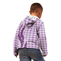 Violet Hawaii Palaka Kid Hoodie Hawaiian Honohono Lei LT05 - Polynesian Pride