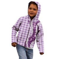 Violet Hawaii Palaka Kid Hoodie Hawaiian Honohono Lei LT05 - Polynesian Pride