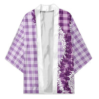 Violet Hawaii Palaka Kimono Hawaiian Honohono Lei LT05 Unisex Violet - Polynesian Pride