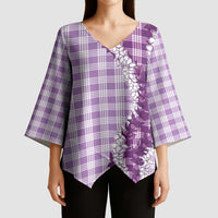 Violet Hawaii Palaka Kimono Sleeve Blouse Hawaiian Honohono Lei LT05 - Polynesian Pride