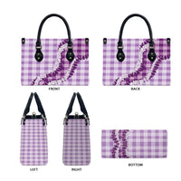 Violet Hawaii Palaka Leather Bag Hawaiian Honohono Lei LT05 - Polynesian Pride