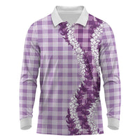 Violet Hawaii Palaka Long Sleeve Polo Shirt Hawaiian Honohono Lei LT05 Violet - Polynesian Pride