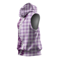 Violet Hawaii Palaka Sleeveless Hoodie Hawaiian Honohono Lei LT05 - Polynesian Pride