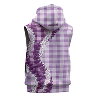 Violet Hawaii Palaka Sleeveless Zip Hoodie Hawaiian Honohono Lei LT05 - Polynesian Pride