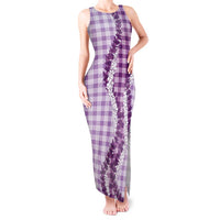 Violet Hawaii Palaka Tank Maxi Dress Hawaiian Honohono Lei LT05 Women Violet - Polynesian Pride