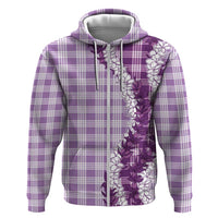 Violet Hawaii Palaka Zip Hoodie Hawaiian Honohono Lei LT05 Zip Hoodie Violet - Polynesian Pride